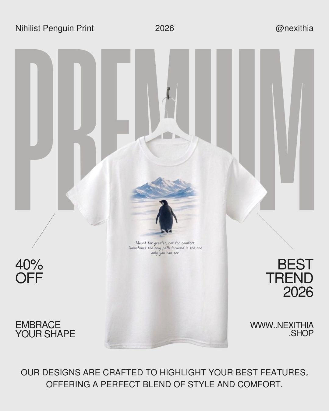 Nihilist Penguin Tee | Minimalist Existential Design | Meant for Greater