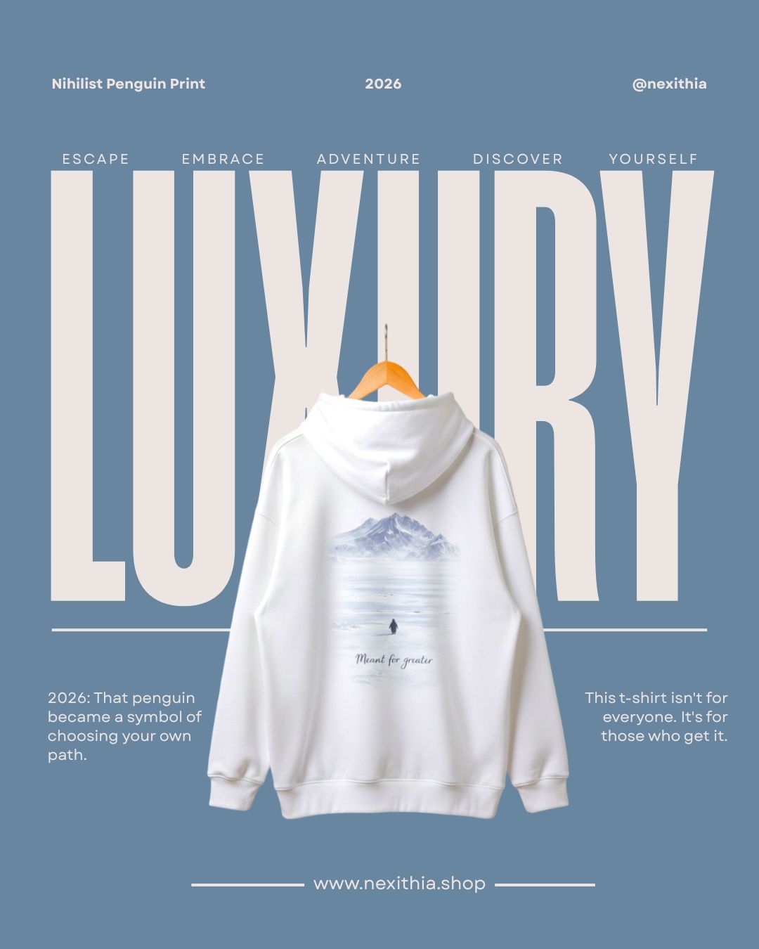 Nihilist Penguin Tee | Minimalist Existential Design | Meant for Greater