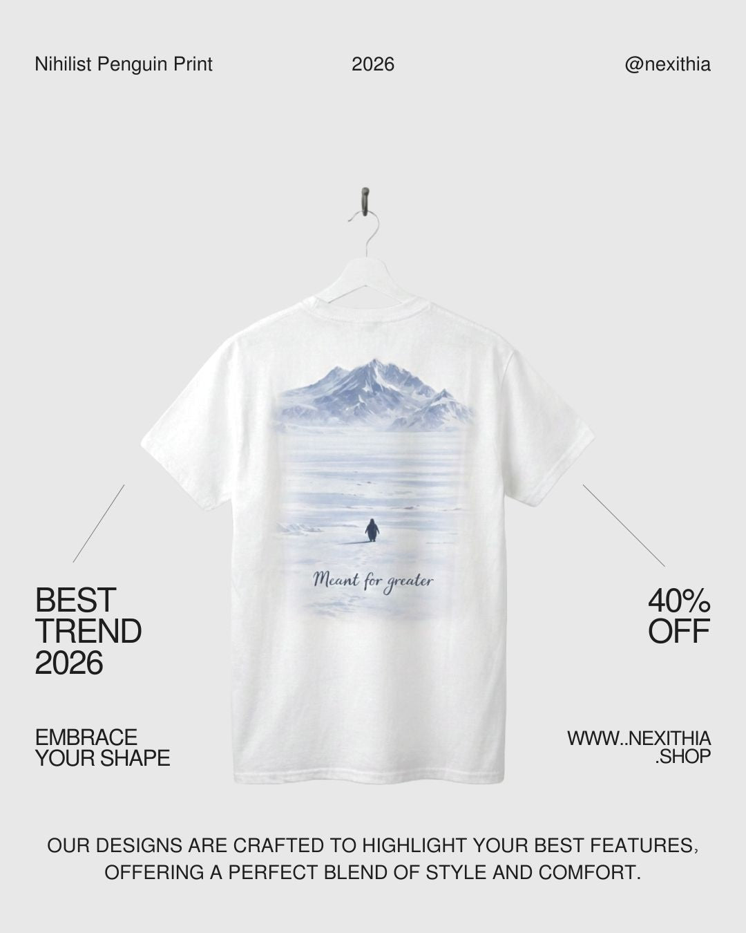 Nihilist Penguin Tee | Minimalist Existential Design | Meant for Greater